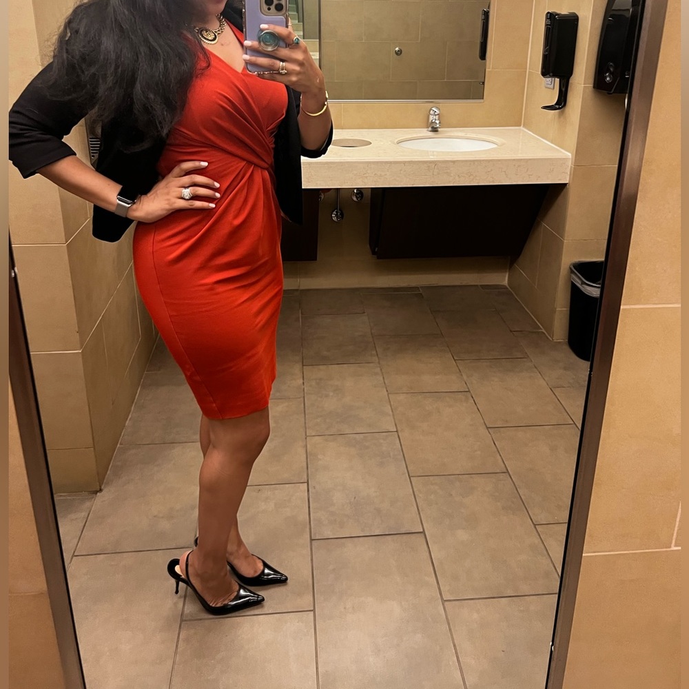 Fire Red Orange designer dress